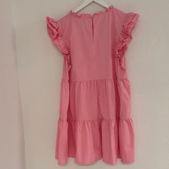 Pink Ruffled Mini Dress - Picture 4 of 5